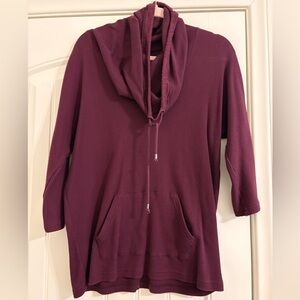 Style & Co. Sport Maroon Cowl Neck Top